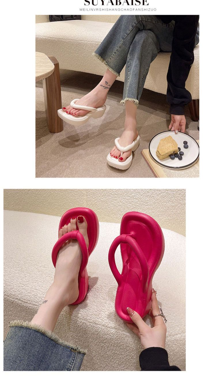 Slipper Lady Women Fanshionable Herringbone Thick Soled Sandals Summer New Outdoor Fashion European American Beach Sponge Cake Shoes Flip-Flops