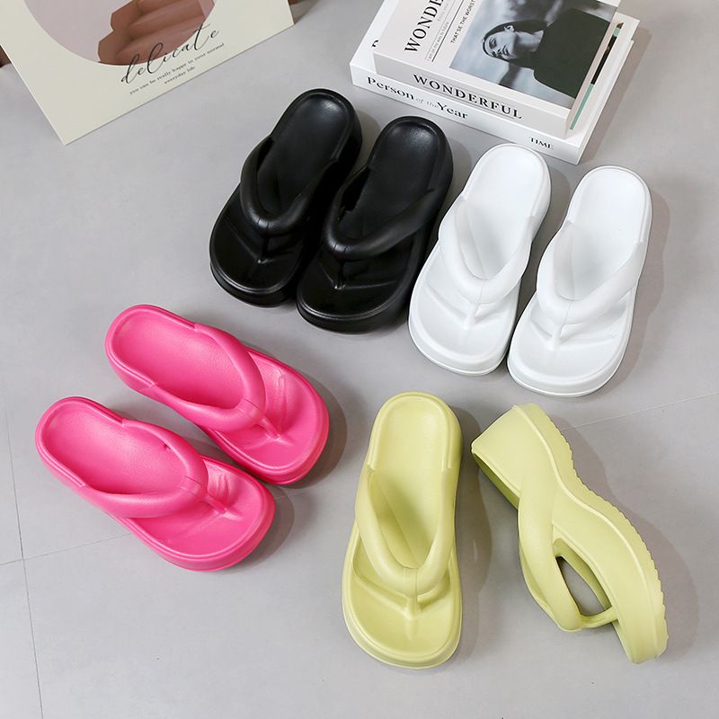 Slipper Lady Women Fanshionable Herringbone Thick Soled Slippers Spring Summer New Outdoor Fashion Beach Sponge Cake Shoes