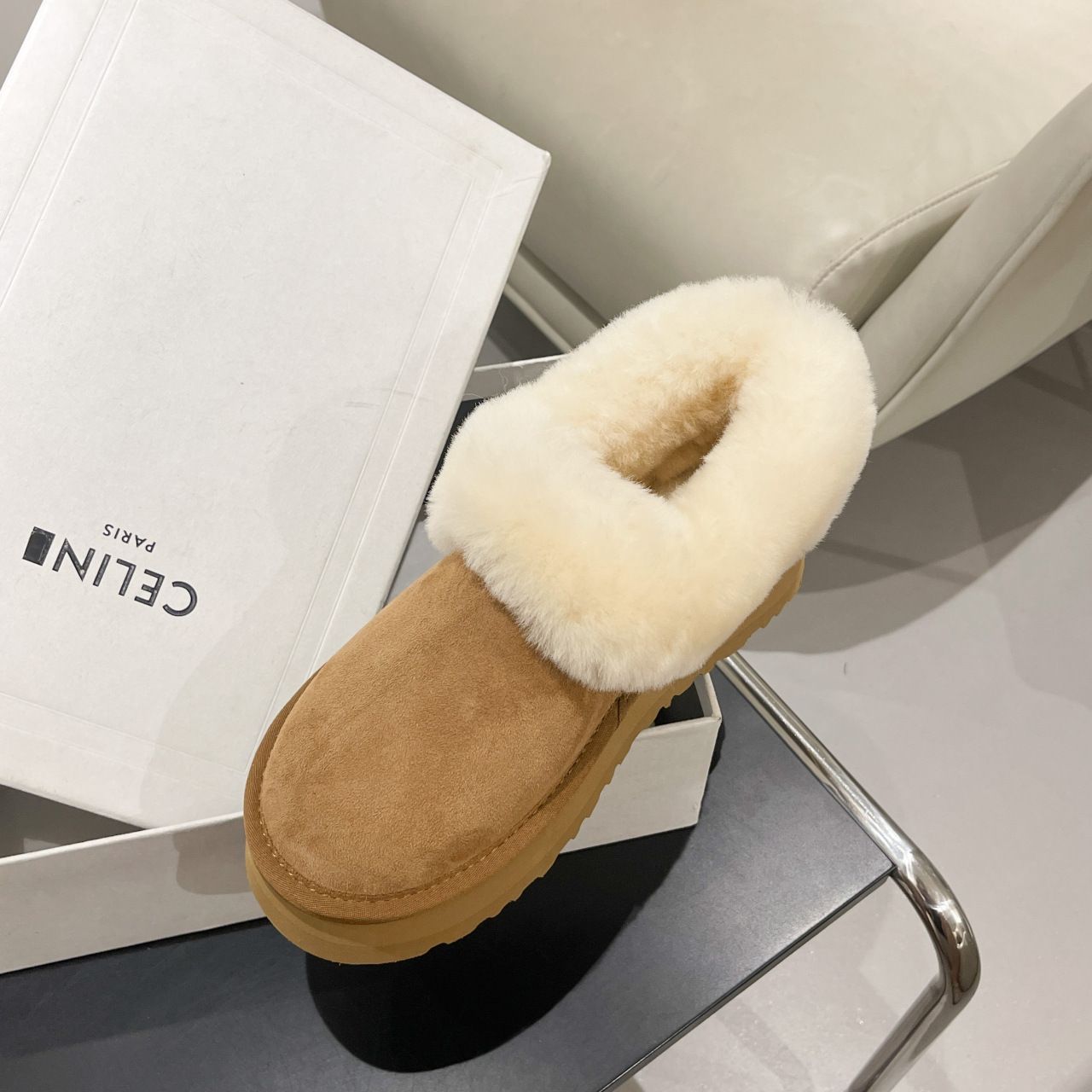 Snow Boots Women's Winter Thick Soled Round Toe Short Tube Slip on Bread Shoes Plush Cotton Shoes