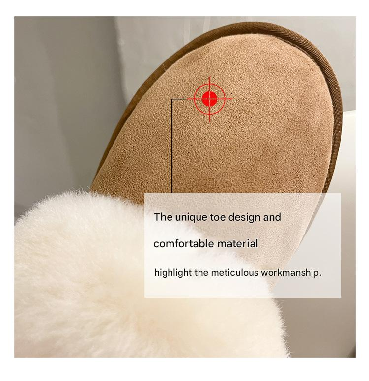 Snow Boots Women's Winter Thick Soled Round Toe Short Tube Slip on Bread Shoes Plush Cotton Shoes