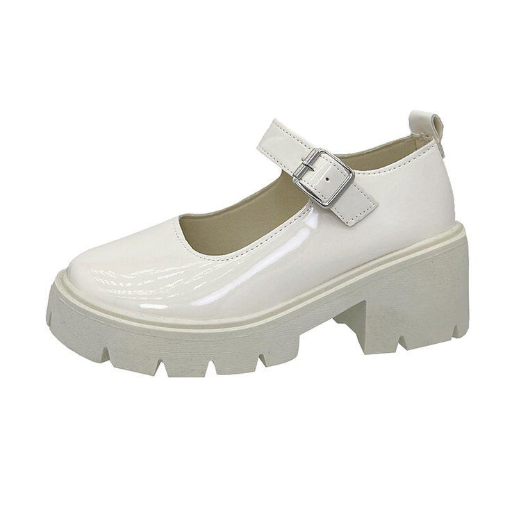 Leather Shoe Lady Oxford Shoe Sponge Cake Thick Soled Retro Mary Jane Shoes Janey Shoes Women's New Four Seasons Japanese Fashion Thin Leather Shoes