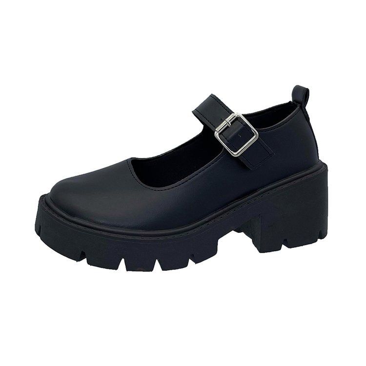 Leather Shoe Lady Oxford Shoe Sponge Cake Thick Soled Retro Mary Jane Shoes Janey Shoes Women's New Four Seasons Japanese Fashion Thin Leather Shoes