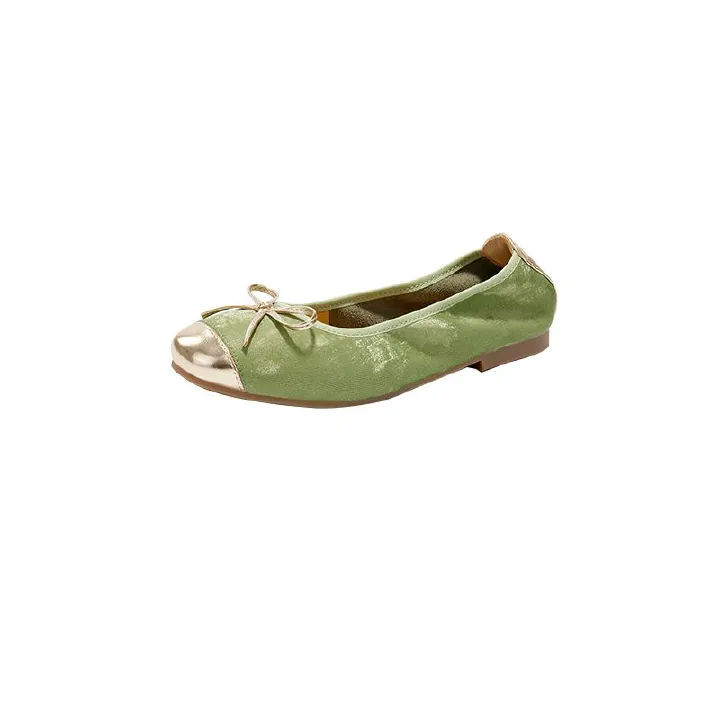Leather Shoe Lady Oxford Shoe Spring Sheepskin Sneakers Female Bow Genuine Leather Mother Shoes Women Slip on Plus Size Bean Shoes