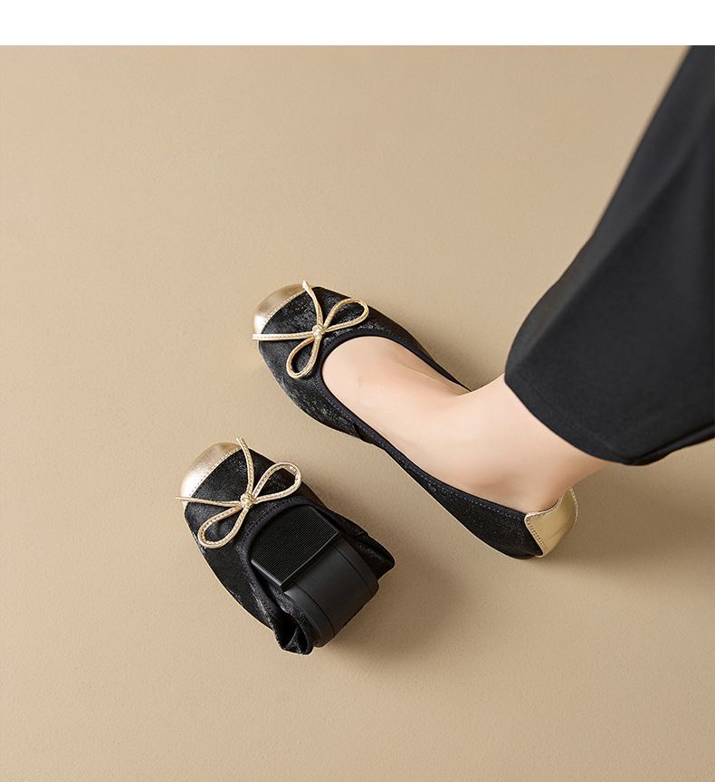 Leather Shoe Lady Oxford Shoe Spring Sheepskin Sneakers Female Bow Genuine Leather Mother Shoes Women Slip on Plus Size Bean Shoes