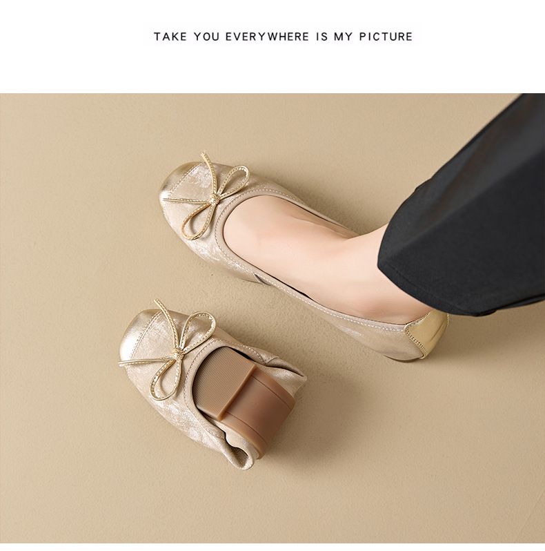 Leather Shoe Lady Oxford Shoe Spring Sheepskin Sneakers Female Bow Genuine Leather Mother Shoes Women Slip on Plus Size Bean Shoes