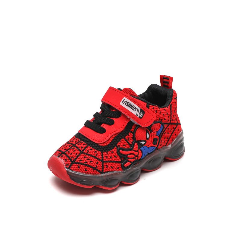 Kids Shoes Kids Sneaker Spring Autumn New Cartoon Boys' Girls' Sports Mesh Shoes Light Up Children's Breathable Mesh LED Luminous Light Shoes