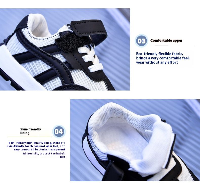 Kids Shoes Kids Sneaker Girls' Sports Shoes Spring Autumn New Mesh Breathable Children's Dad Shoes Boys' Soft Soled Casual Running Shoes