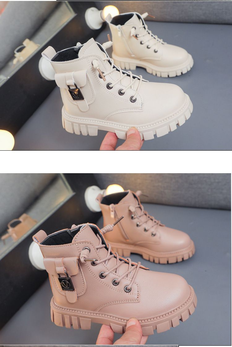 Girls' Fashionable Short Boots Winter New Boys' Versatile Martin Boots Children's Boots