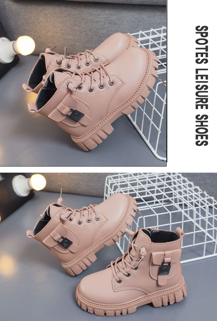 Girls' Fashionable Short Boots Winter New Boys' Versatile Martin Boots Children's Boots