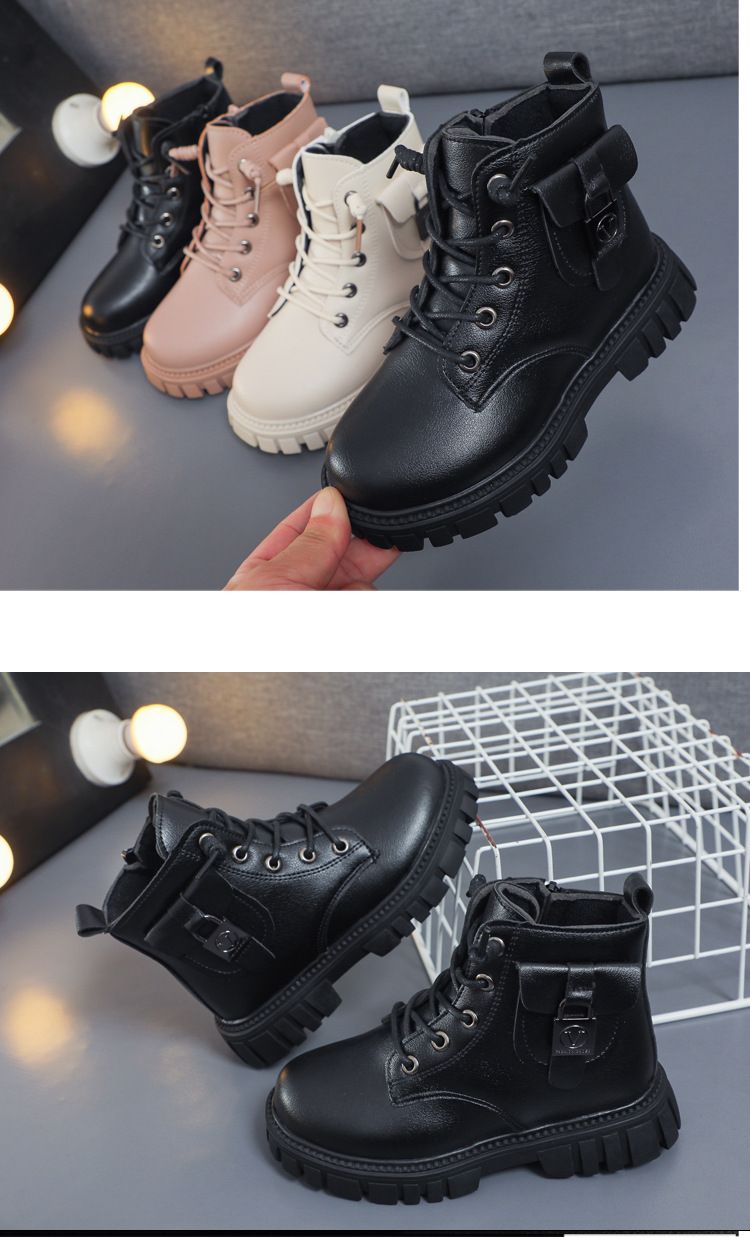 Girls' Fashionable Short Boots Winter New Boys' Versatile Martin Boots Children's Boots