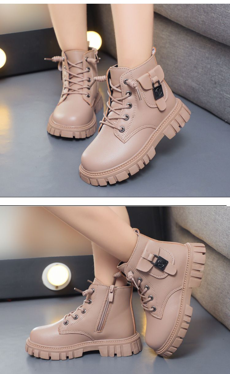 Girls' Fashionable Short Boots Winter New Boys' Versatile Martin Boots Children's Boots