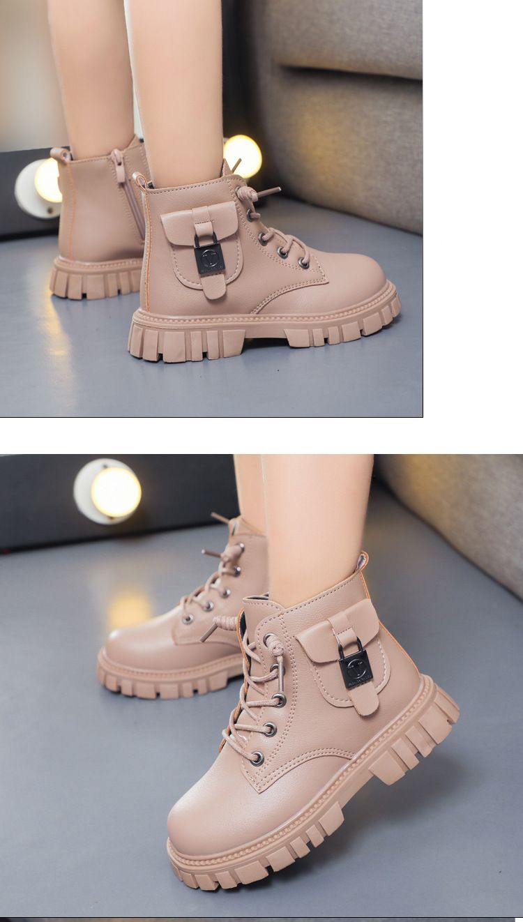 Girls' Fashionable Short Boots Winter New Boys' Versatile Martin Boots Children's Boots