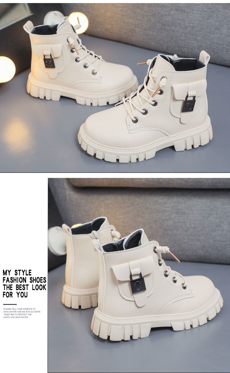 Girls' Fashionable Short Boots Winter New Boys' Versatile Martin Boots Children's Boots