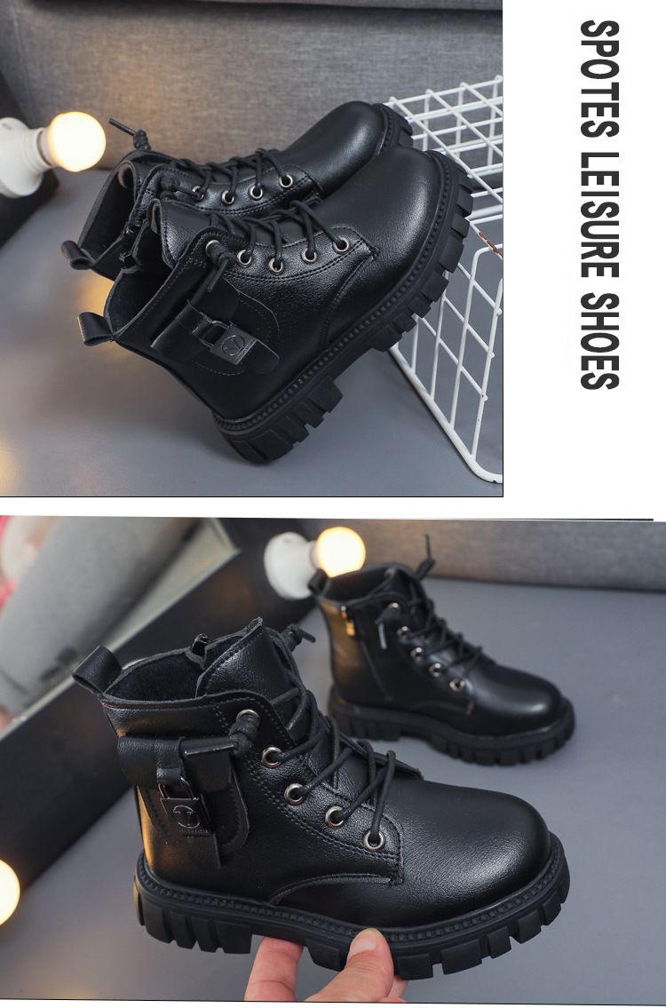 Girls' Fashionable Short Boots Winter New Boys' Versatile Martin Boots Children's Boots
