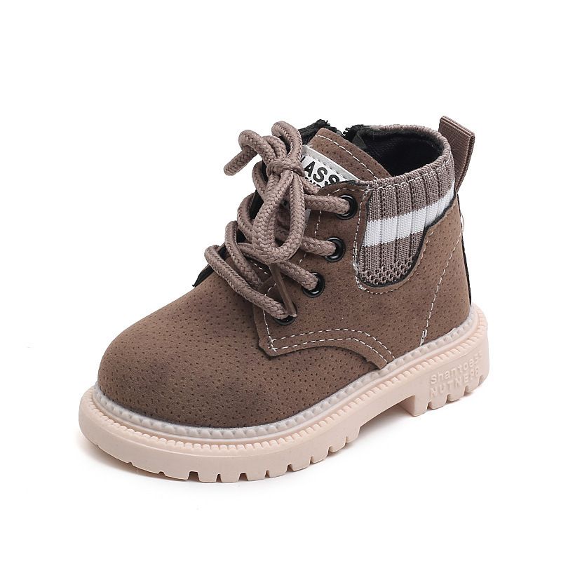 Autumn Winter New Style Little Boys' Fashionable Versatile Soft Bottom Anti Slip Boots Girls' Stylish Comfortable Casual Short Boots