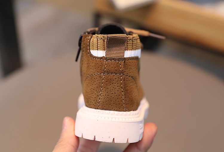 Autumn Winter New Style Little Boys' Fashionable Versatile Soft Bottom Anti Slip Boots Girls' Stylish Comfortable Casual Short Boots