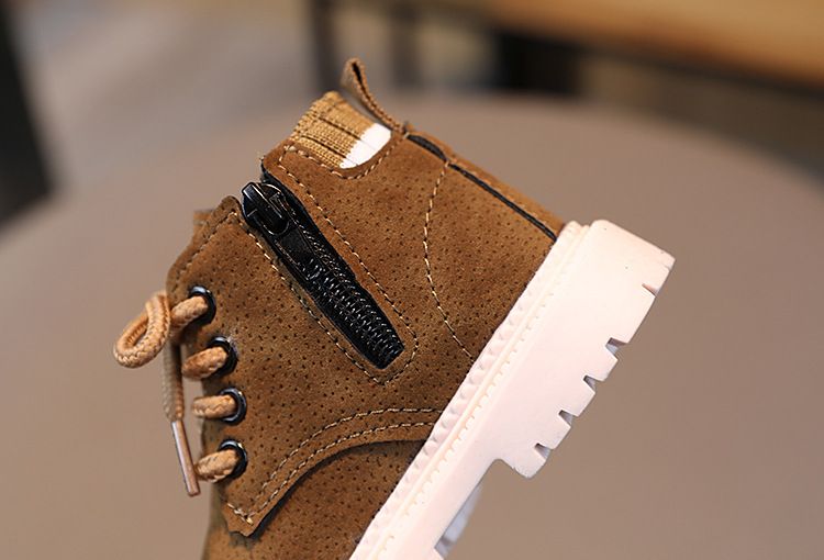 Autumn Winter New Style Little Boys' Fashionable Versatile Soft Bottom Anti Slip Boots Girls' Stylish Comfortable Casual Short Boots
