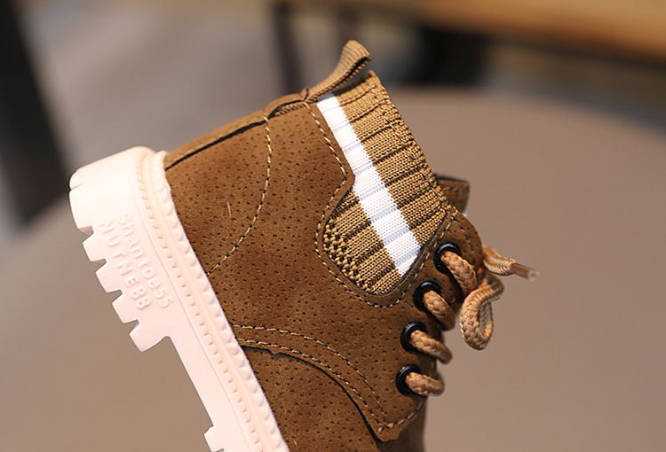Autumn Winter New Style Little Boys' Fashionable Versatile Soft Bottom Anti Slip Boots Girls' Stylish Comfortable Casual Short Boots