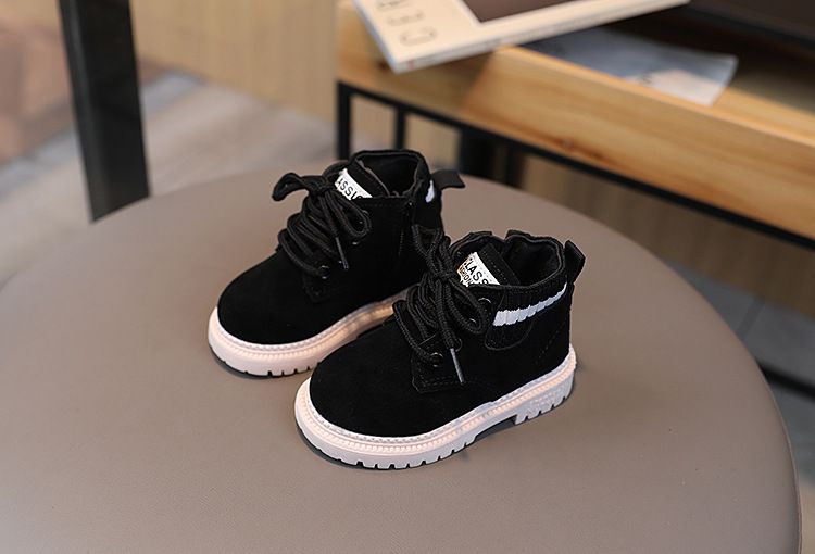 Autumn Winter New Style Little Boys' Fashionable Versatile Soft Bottom Anti Slip Boots Girls' Stylish Comfortable Casual Short Boots