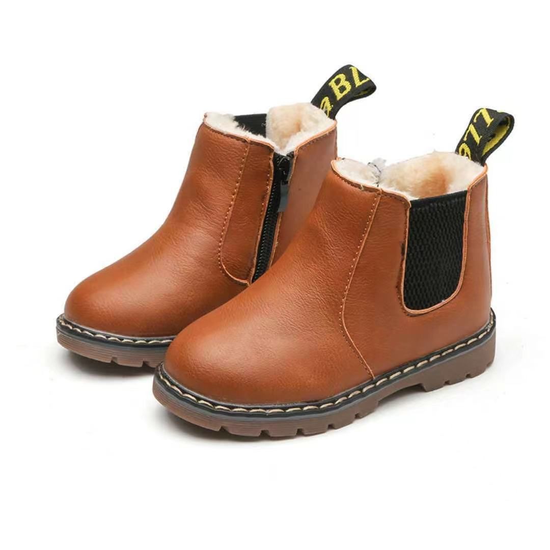 Girls' Martin Boots Spring Autumn New Boys' Short Boots British Solid Color Cotton Boots