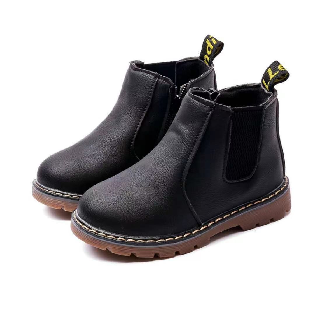 Girls' Martin Boots Spring Autumn New Boys' Short Boots British Solid Color Cotton Boots
