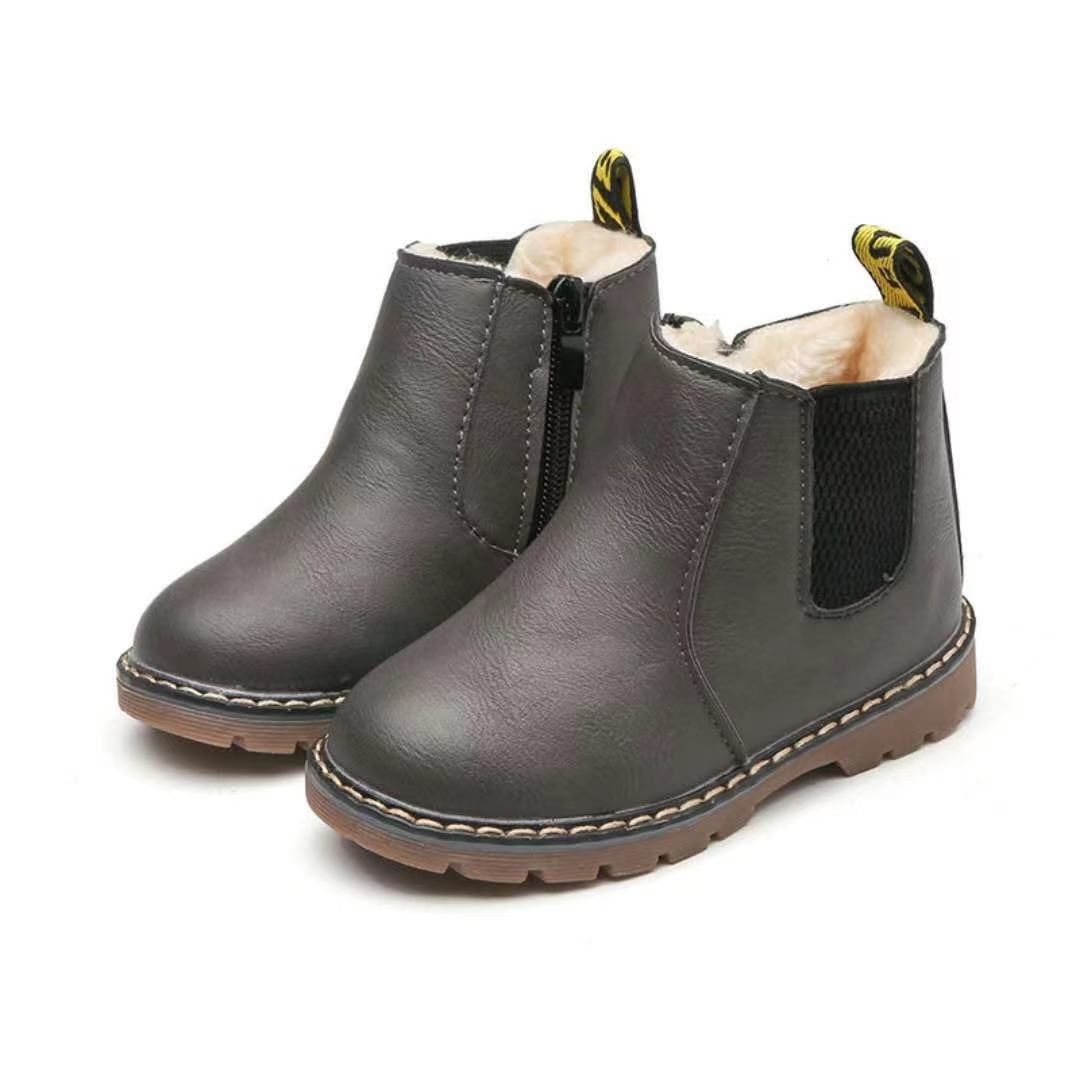 Girls' Martin Boots Spring Autumn New Boys' Short Boots British Solid Color Cotton Boots