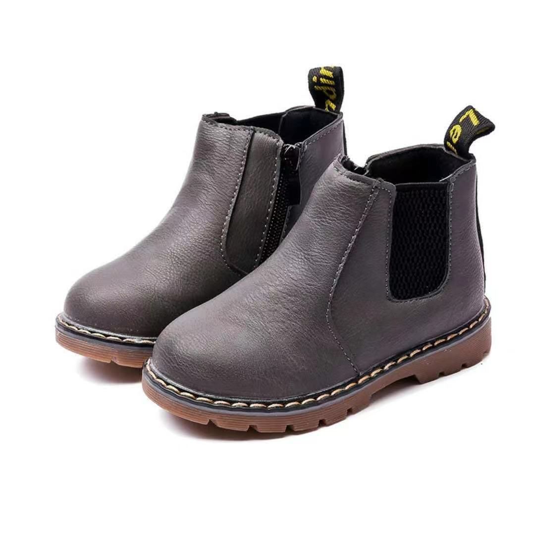 Girls' Martin Boots Spring Autumn New Boys' Short Boots British Solid Color Cotton Boots