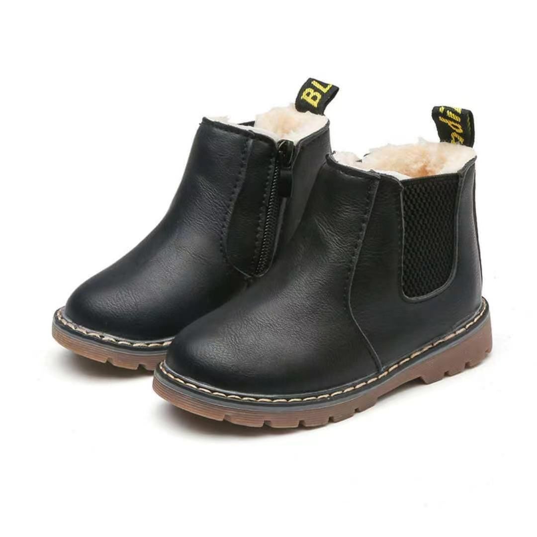 Girls' Martin Boots Spring Autumn New Boys' Short Boots British Solid Color Cotton Boots