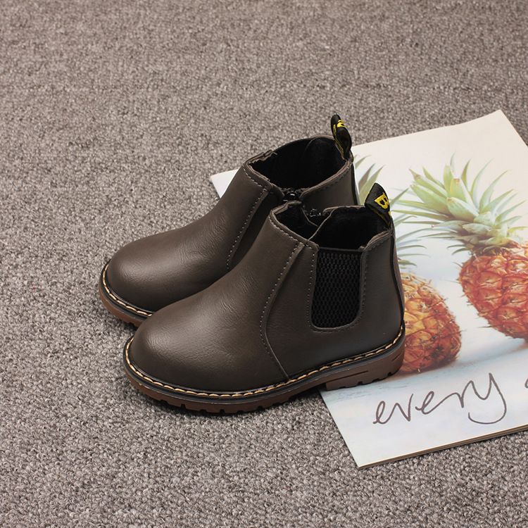 Girls' Martin Boots Spring Autumn New Boys' Short Boots British Solid Color Cotton Boots