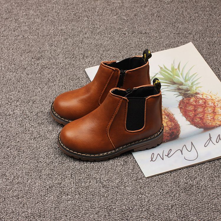 Girls' Martin Boots Spring Autumn New Boys' Short Boots British Solid Color Cotton Boots