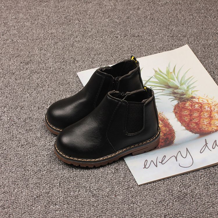 Girls' Martin Boots Spring Autumn New Boys' Short Boots British Solid Color Cotton Boots