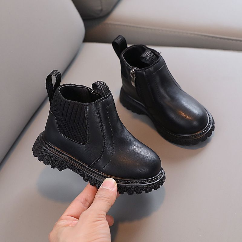 Spring Autumn New Fashionable Versatile Casual Sports Boots for Little Boys Comfortable Little Girl Trendy Leather Boots