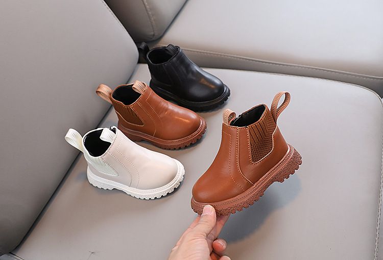 Spring Autumn New Fashionable Versatile Casual Sports Boots for Little Boys Comfortable Little Girl Trendy Leather Boots