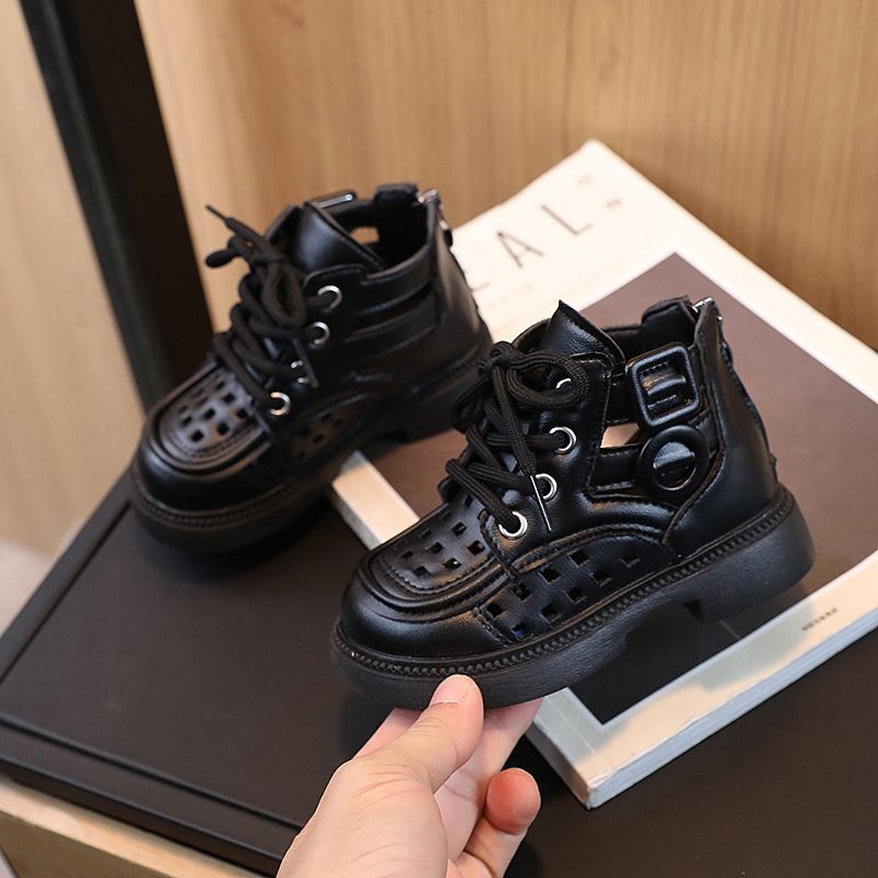 Spring Summer Little Boy's British Style Boots Casual Fashionable Comfortable Versatile Mid Length Sandals Girls' Stylish Sandals