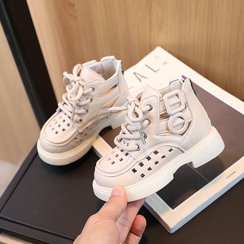 Spring Summer Little Boy's British Style Boots Casual Fashionable Comfortable Versatile Mid Length Sandals Girls' Stylish Sandals