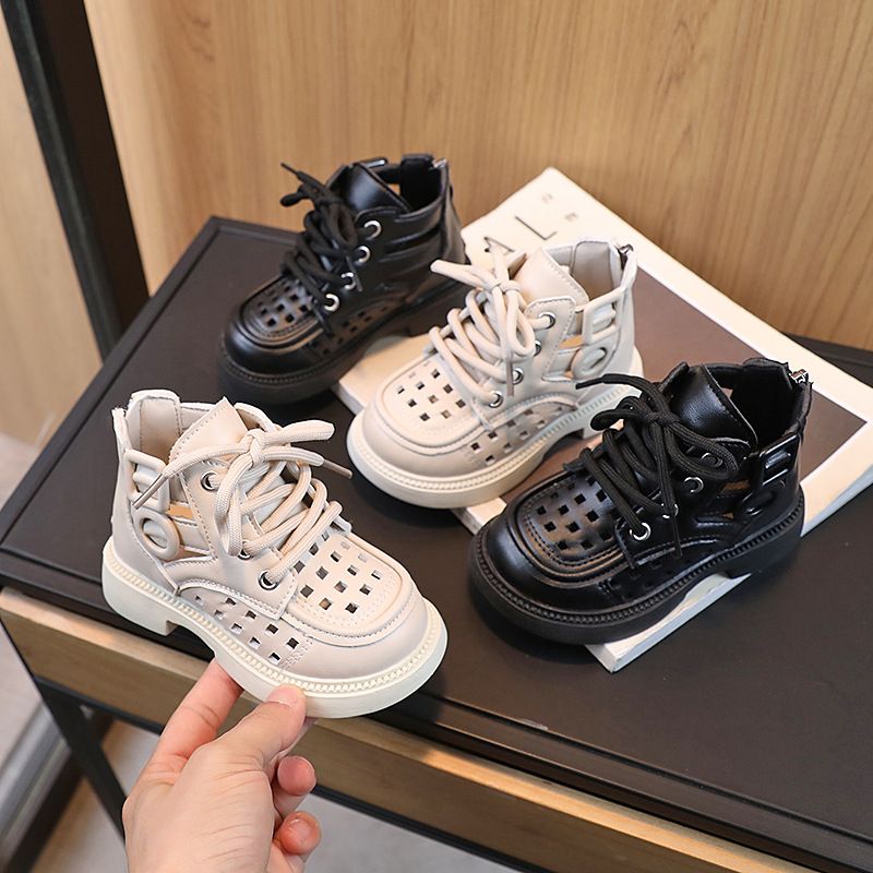 Spring Summer Little Boy's British Style Boots Casual Fashionable Comfortable Versatile Mid Length Sandals Girls' Stylish Sandals