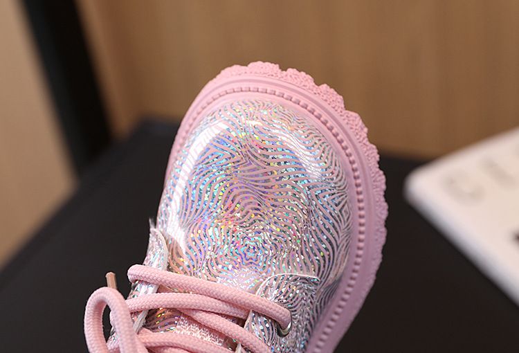 Autumn New Style Little Girl's Stylish Shiny Leather Martin Boots Low Cut Versatile Short Boots Trend