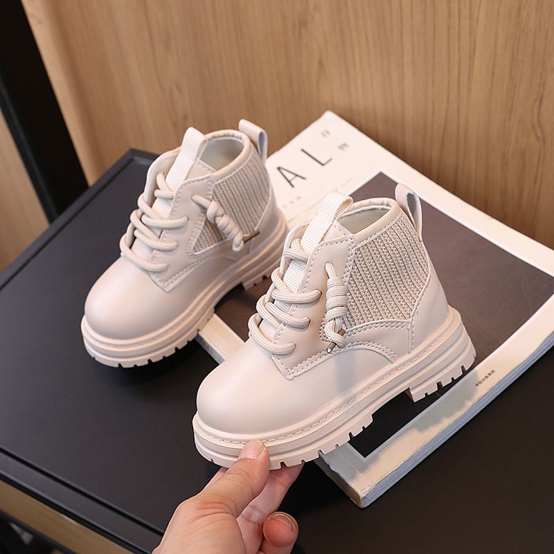 New Fashionable Classic British Style Little Boys' Mid Length Boots Girls' Stylish Versatile Boots
