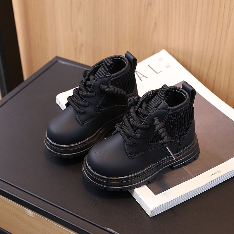 New Fashionable Classic British Style Little Boys' Mid Length Boots Girls' Stylish Versatile Boots