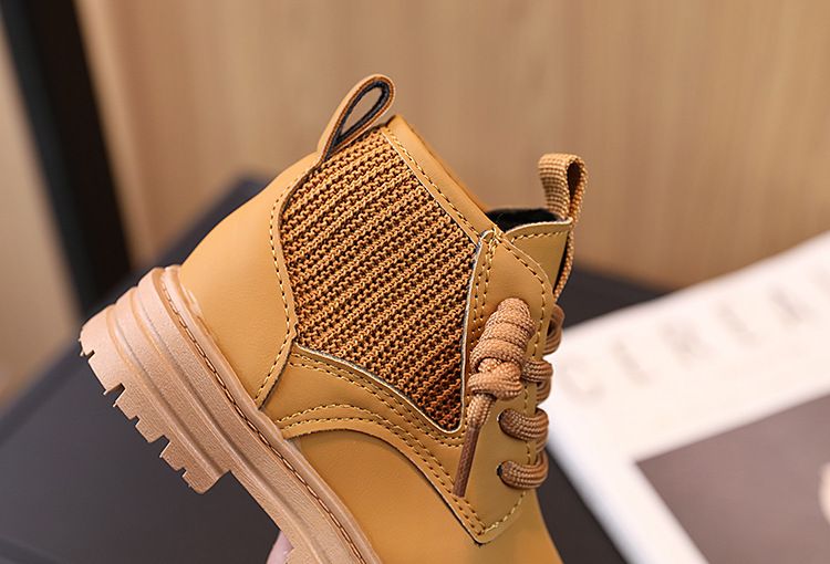 New Fashionable Classic British Style Little Boys' Mid Length Boots Girls' Stylish Versatile Boots