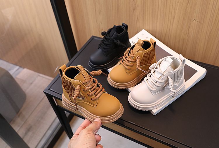New Fashionable Classic British Style Little Boys' Mid Length Boots Girls' Stylish Versatile Boots