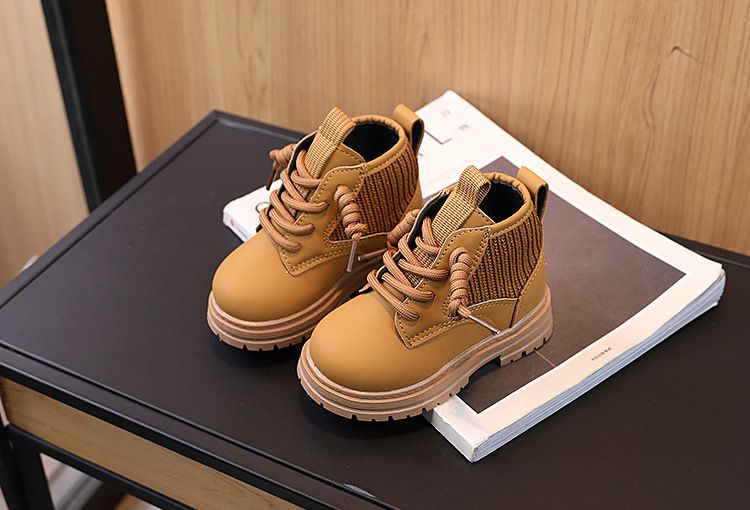 New Fashionable Classic British Style Little Boys' Mid Length Boots Girls' Stylish Versatile Boots