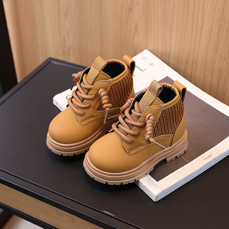 New Fashionable Classic British Style Little Boys' Mid Length Boots Girls' Stylish Versatile Boots