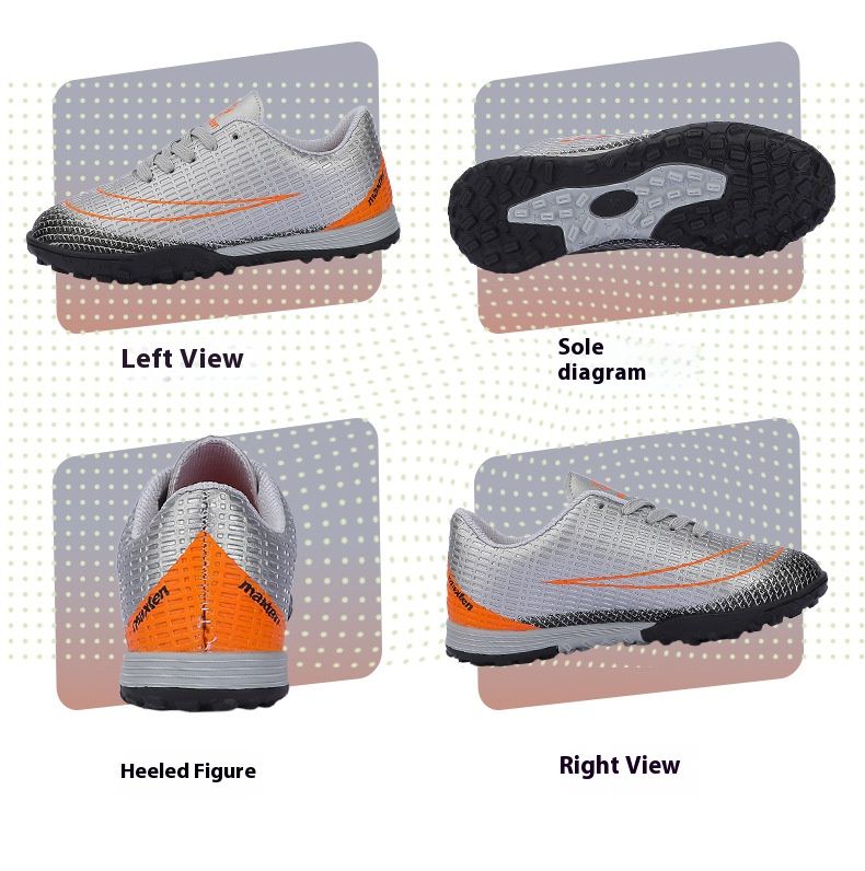 Soccer Football Shoe New Fashionable Tick Kids' Football Shoes Cristiano Ronaldo Assassin Artificial Ground Turf Indoor Sneakers Breathable Anti-Collision Sneakers