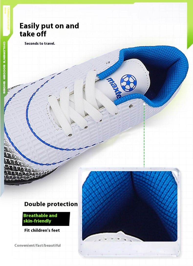 Soccer Football Shoe New Fashionable Tick Kids' Football Shoes Cristiano Ronaldo Assassin Artificial Ground Turf Indoor Sneakers Breathable Anti-Collision Sneakers