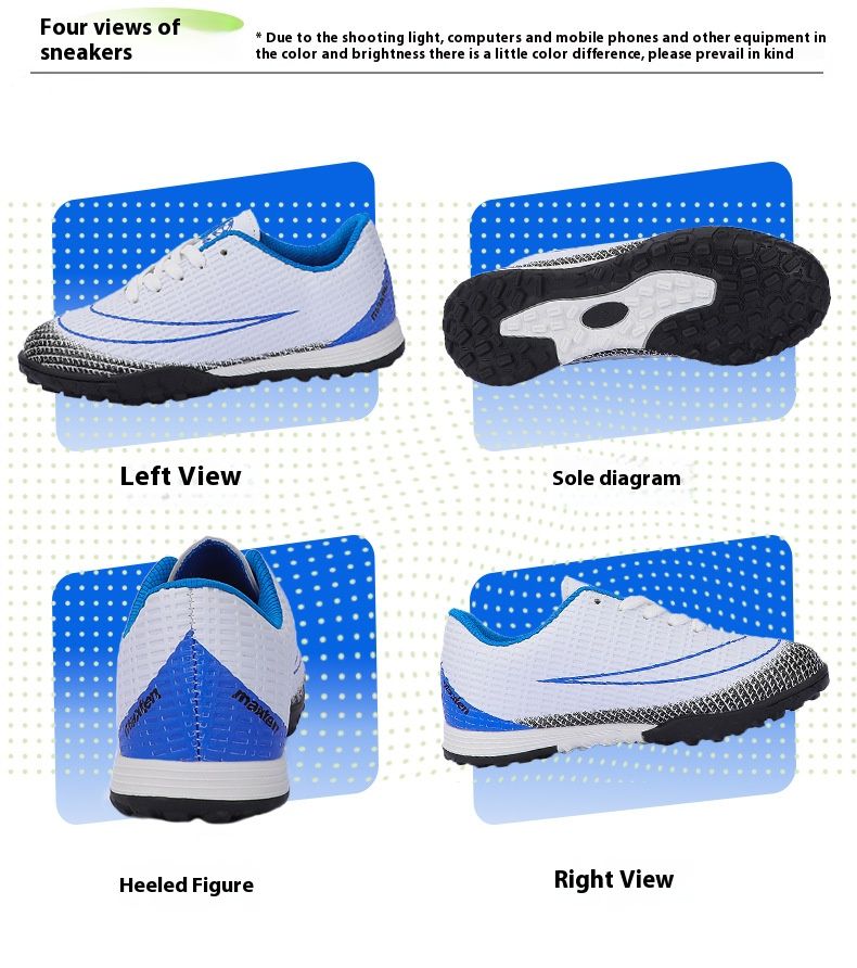 Soccer Football Shoe New Fashionable Tick Kids' Football Shoes Cristiano Ronaldo Assassin Artificial Ground Turf Indoor Sneakers Breathable Anti-Collision Sneakers