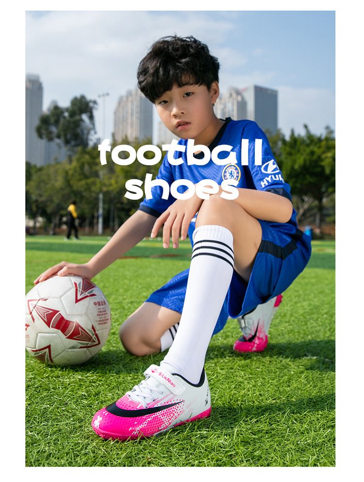 Soccer Football Shoe Children's Football Shoes Outdoor Sports Training Shoes Boys' Breathable Elementary School Students' AG Artificial Ground TF Turf Football Shoes