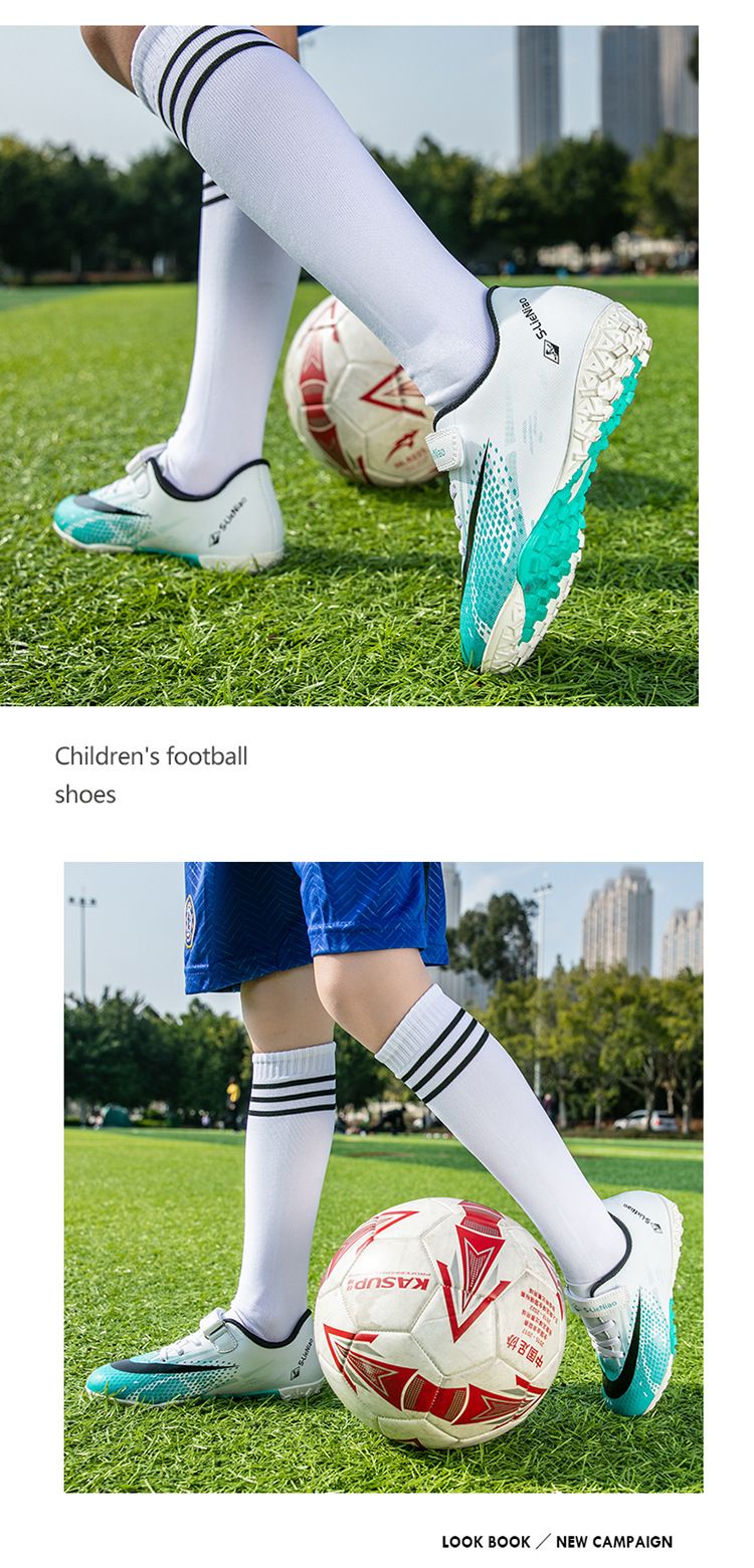 Soccer Football Shoe Children's Football Shoes Outdoor Sports Training Shoes Boys' Breathable Elementary School Students' AG Artificial Ground TF Turf Football Shoes