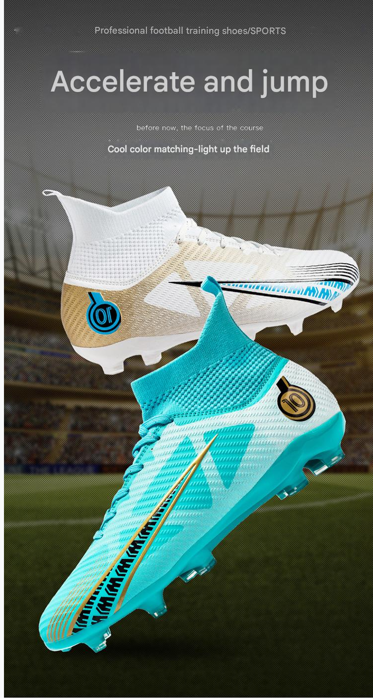 Soccer Football Shoe Large Size High Top Football Shoes Adult Firm Ground Student Children's Soccer Shoes TF Anti Slip Training Shoes for Men