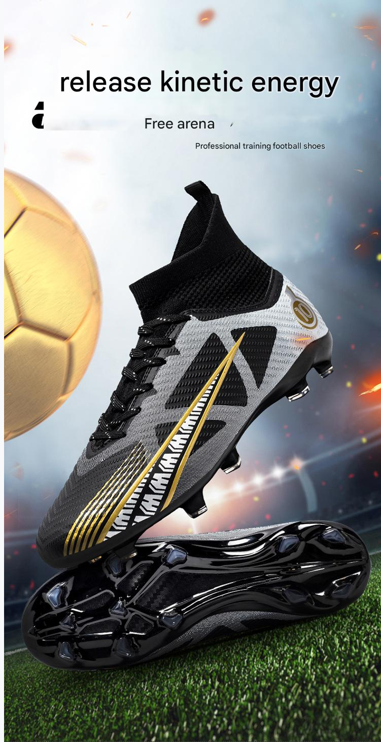 Soccer Football Shoe Large Size High Top Football Shoes Adult Firm Ground Student Children's Soccer Shoes TF Anti Slip Training Shoes for Men